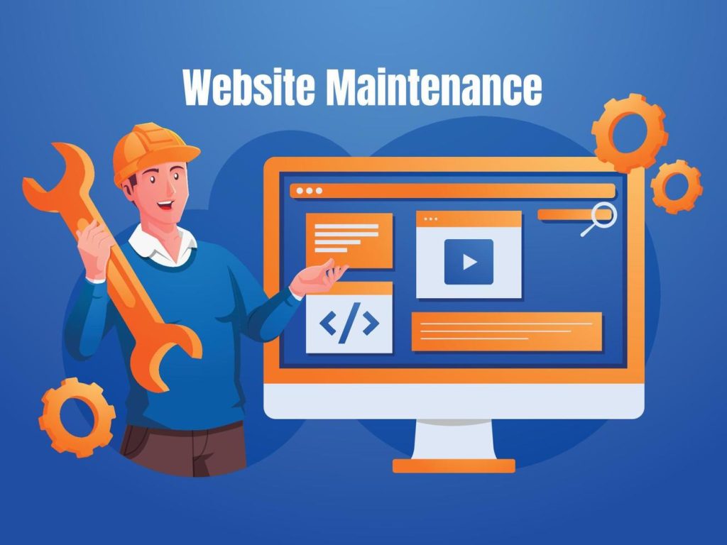 website is under construction concept a team fixing web system updating the server by developers vector